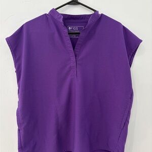 FIGS Casma Scrub Top Purple Cap Sleeve V-Neck Women’s Medical Scrubs